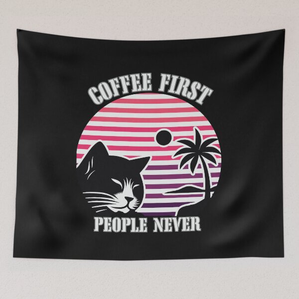 Item preview, Funny Introvert Cat Lover Coffee Design – Cute Cat Drinking Coffee Graphic for Shy People Who Prefer Cats Over People designed and sold by ChameraDesign.
