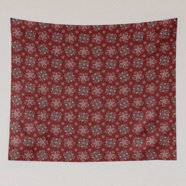 Item preview, Heart Flowers and Peace Doves Desaturated Tones on Red designed and sold by Digitalmyth's Designs.
