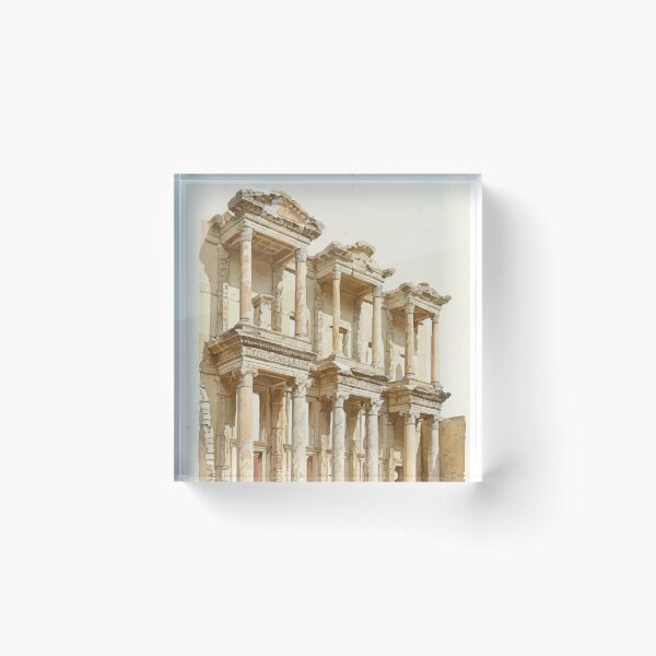 Item preview, Library of Celsus Ephesus - Sun-Drenched Gouache designed and sold by TheDesignDen21.