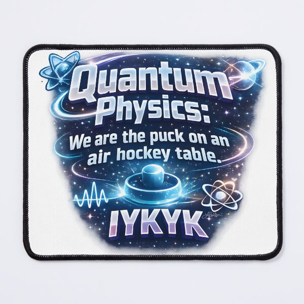 Item preview, Quantum Physics: We are the puck on an air hockey table IYKYK designed and sold by Lee Hiller Designs.