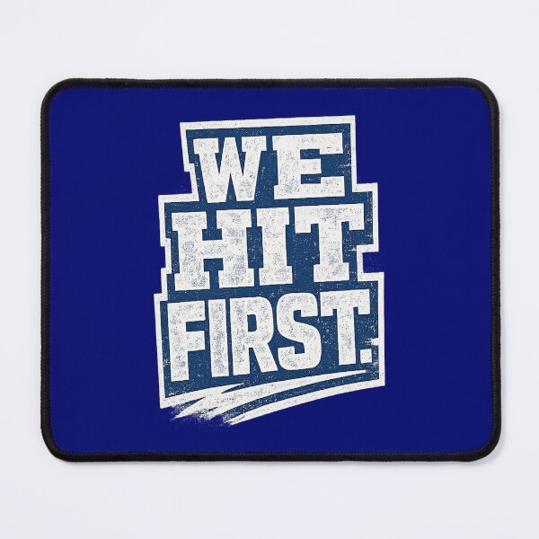 Item preview, We Hit First – Canterbury Bulldogs Aggressive Fan Statement Design designed and sold by BKRsport.