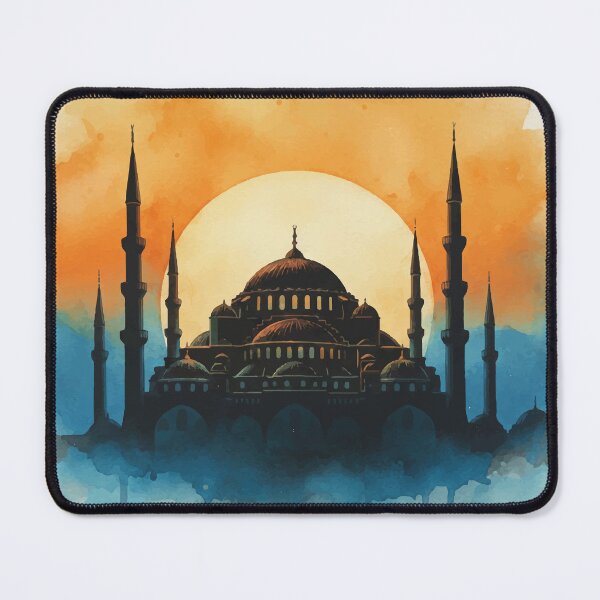 Item preview, Suleymaniye Skyline - Watercolor Sunset Silhouette designed and sold by TheDesignDen21.
