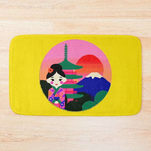Item preview, Kawaii Geisha Fuji Pagoda Sunset designed and sold by bubblegoth.