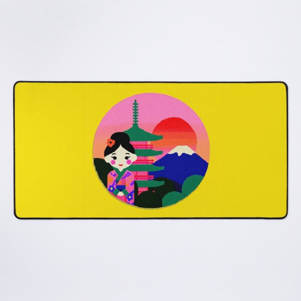 Item preview, Kawaii Geisha Fuji Pagoda Sunset designed and sold by bubblegoth.