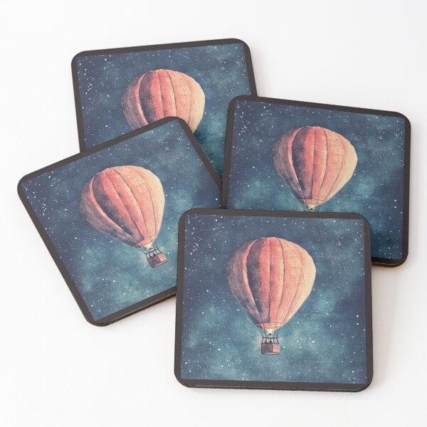 Item preview, Drawing of Night Sky Float in a Red Balloon   designed and sold by NivyasArtistry.