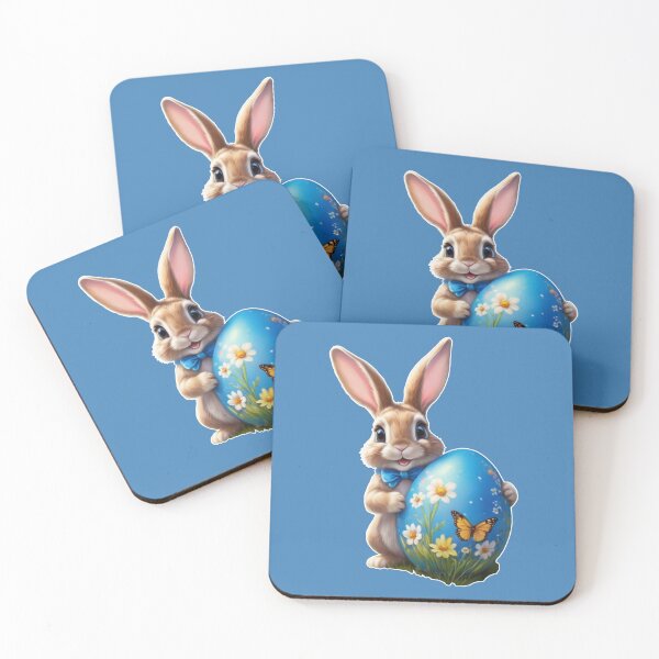 Item preview, Easter bunny with blue bow designed and sold by HA-Design-Kunst.