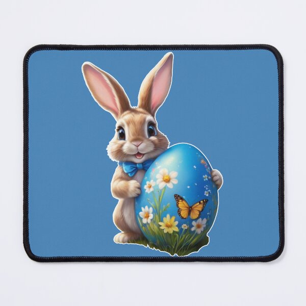 Item preview, Easter bunny with blue bow designed and sold by HA-Design-Kunst.