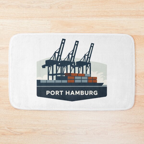 Item preview, Port of Hamburg – Stylish harbor design with container cranes | Maritime City Illustration designed and sold by FrenchieFever.