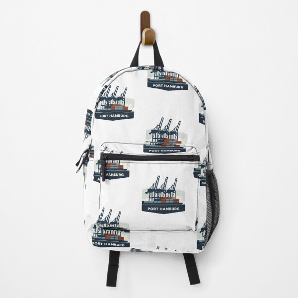 Item preview, Port of Hamburg – Stylish harbor design with container cranes | Maritime City Illustration designed and sold by FrenchieFever.
