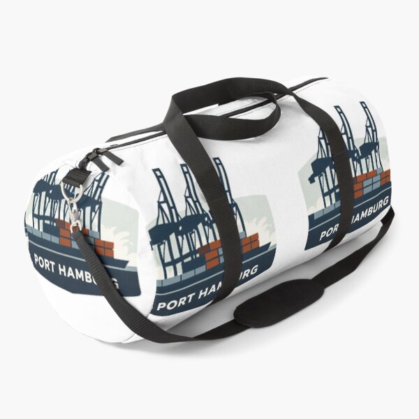 Item preview, Port of Hamburg – Stylish harbor design with container cranes | Maritime City Illustration designed and sold by FrenchieFever.