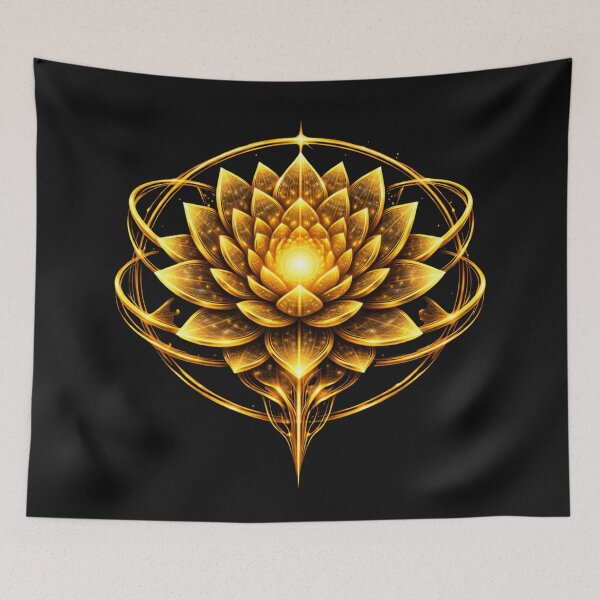 Item preview, Golden Future Floral Emblem with Orbital Rings - Zenith Hybrid — “Ultimate Emblem” designed and sold by slinsish.