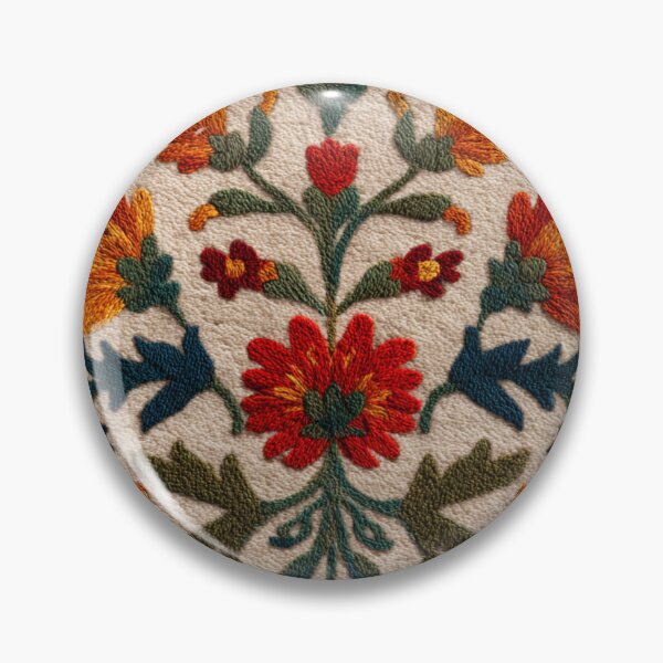Item preview, Uzbekistan Neem Embroidery Floral Beige Wool Carpet designed and sold by GrinGalore.