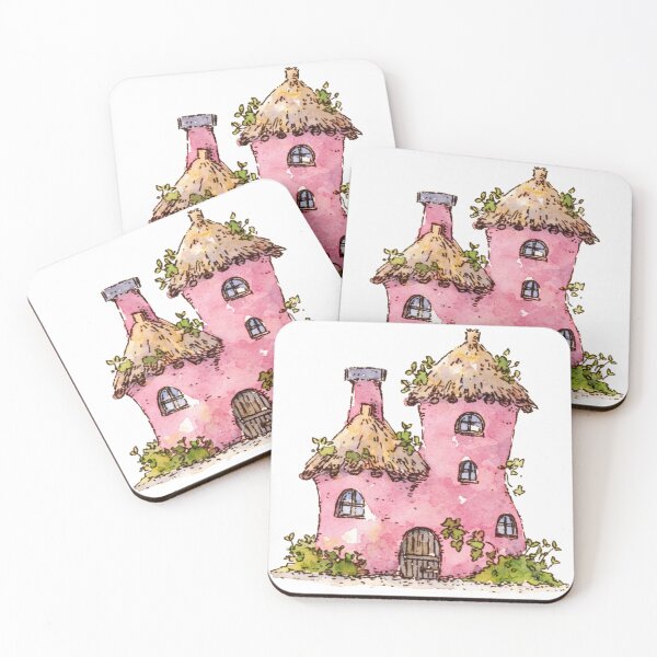 Item preview, Pink Cottagecore Fairy Garden House designed and sold by bubblegoth.