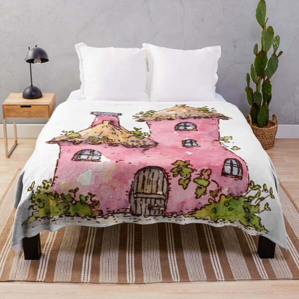 Item preview, Pink Cottagecore Fairy Garden House designed and sold by bubblegoth.
