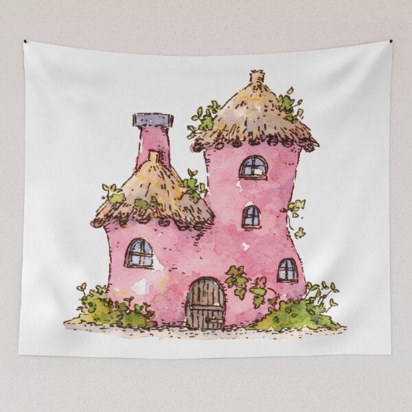 Item preview, Pink Cottagecore Fairy Garden House designed and sold by bubblegoth.