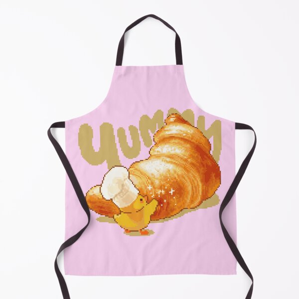 Item preview, Little Chef Chick & Giant Croissant - Pixel Art Bakery designed and sold by bitwoofstudio.