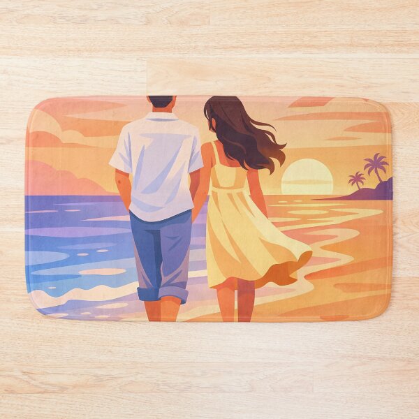 Item preview, Sunset Beach Walk Minimalist Illustration designed and sold by tissuelagens.