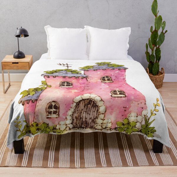 Item preview, Mossy Roof Pink Storybook Cottage designed and sold by bubblegoth.