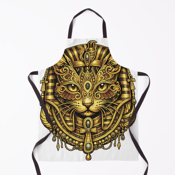 Item preview, Golden Pharaoh Cat: Sacred Ankh & Bastet Illustration designed and sold by GulfSignature.