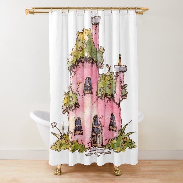 Item preview, Pink Fairy Cottage With Mossy Roof designed and sold by bubblegoth.