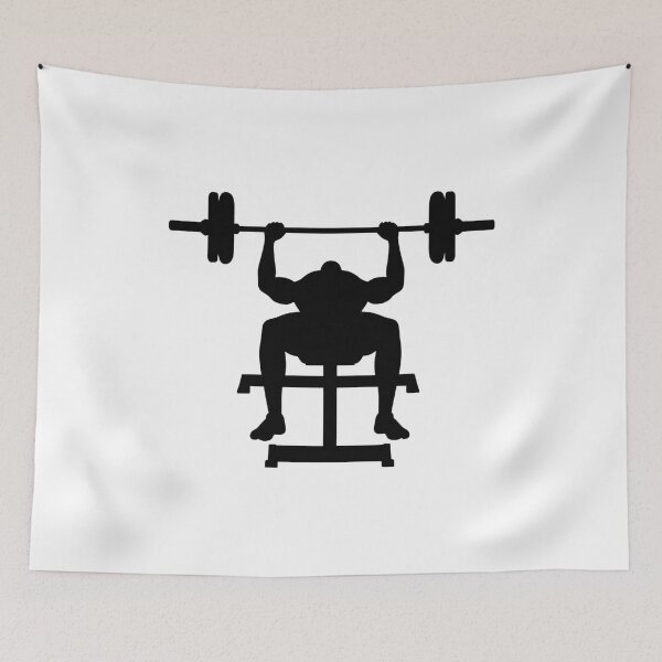 Item preview, Bench Press Silhouette Weightlifting Gym Fitness Design designed and sold by Katzpy.