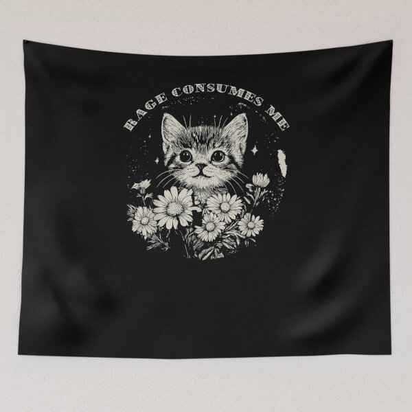 Item preview, Rage Consumes Me Cat designed and sold by krystalRomanart.