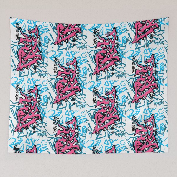 Item preview, Wildstyle Urban Cipher – Abstract Monochrome Graffiti Art pink designed and sold by VitalusDesignArtV.