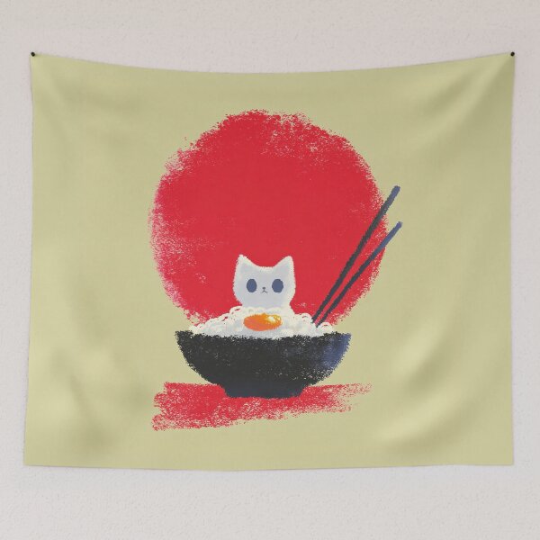 Item preview, Kawaii Cat Egg Rice Rising Sun designed and sold by bubblegoth.