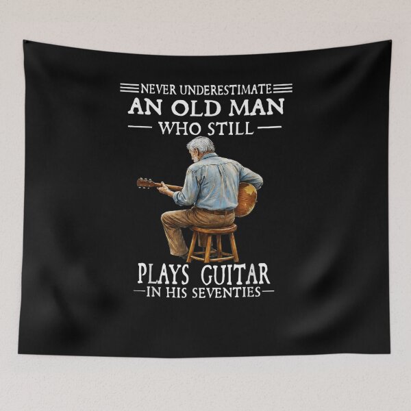 Item preview, Never Underestimate An Old Man Who Still Plays Guitar In His Seventies designed and sold by krystalRomanart.
