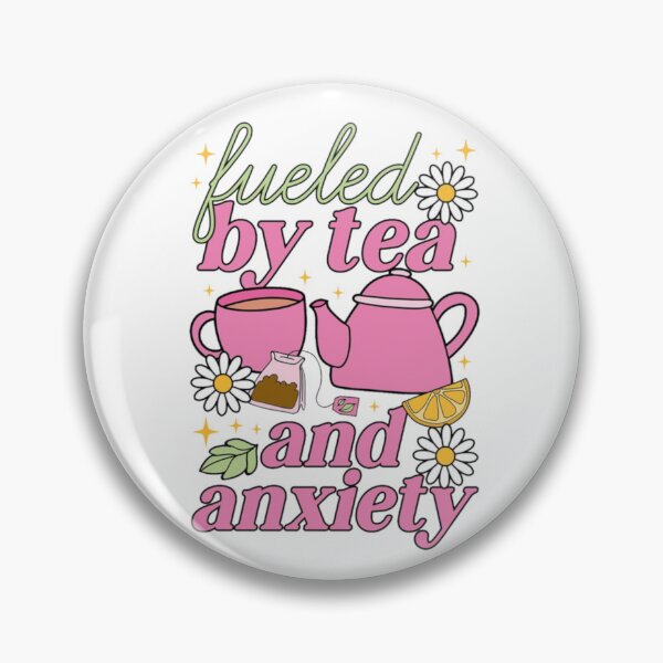 Item preview, Fueled By Tea And Anxiety - Cute Aesthetic Girly Quote designed and sold by JinxyArtistry.