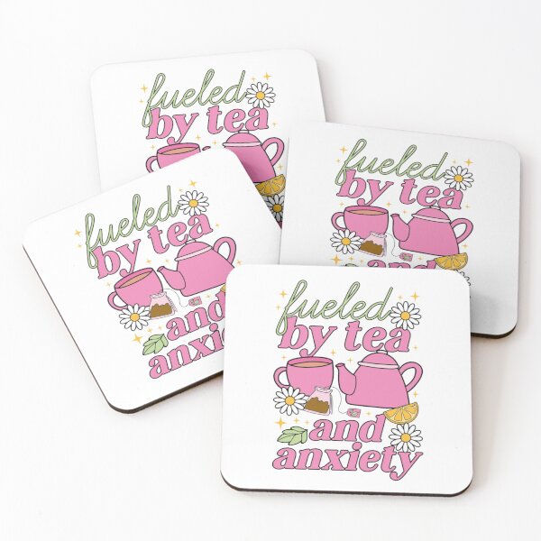 Item preview, Fueled By Tea And Anxiety - Cute Aesthetic Girly Quote designed and sold by JinxyArtistry.