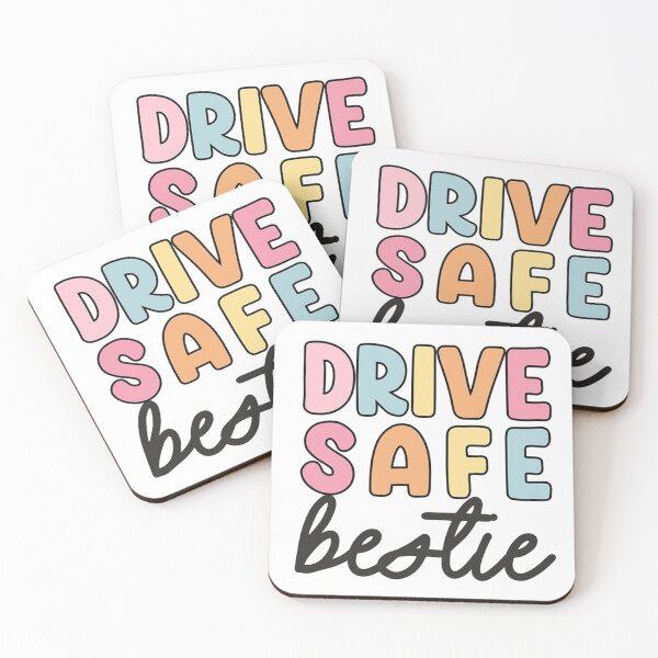 Item preview, Drive Safe Bestie - Cute Pastel Quote Car Bumper Sticker designed and sold by JinxyArtistry.