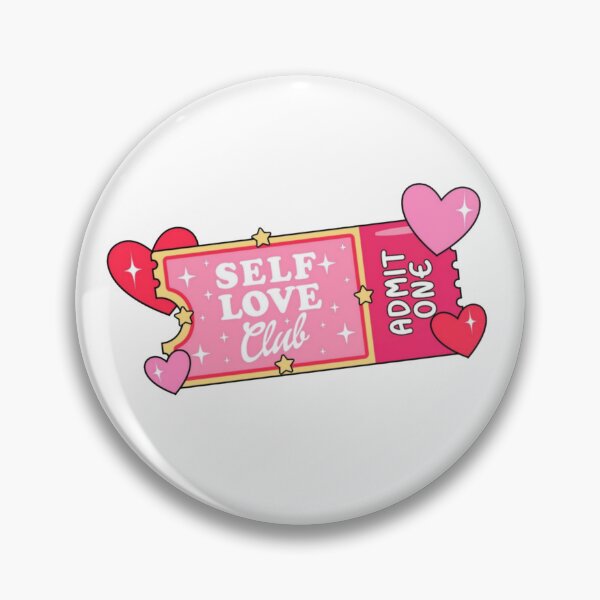 Item preview, Self Love Club Pink Admit One - Pink Cute Aesthetic Hearts Ticket designed and sold by JinxyArtistry.