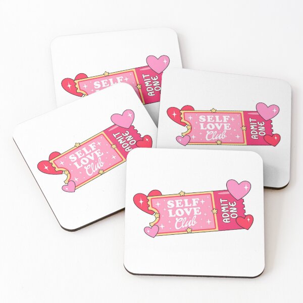 Item preview, Self Love Club Pink Admit One - Pink Cute Aesthetic Hearts Ticket designed and sold by JinxyArtistry.