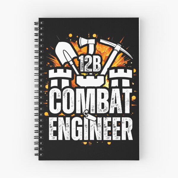 Item preview, 12B Combat Engineer – Explosive Army MOS Design with Castle Top & Tools for Soldiers, Veterans & Military Families Distressed White Font designed and sold by GFamilyC.