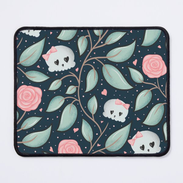 Item preview, Cute Gothic Skull & Rose Pattern – Romantic Floral Goth Design | Hand Drawn Pastel Skull Illustration designed and sold by Ilikeiwantilove.