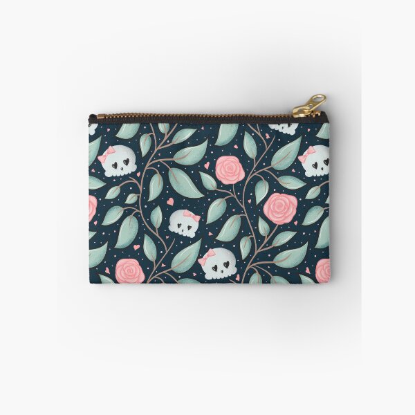 Item preview, Cute Gothic Skull & Rose Pattern – Romantic Floral Goth Design | Hand Drawn Pastel Skull Illustration designed and sold by Ilikeiwantilove.