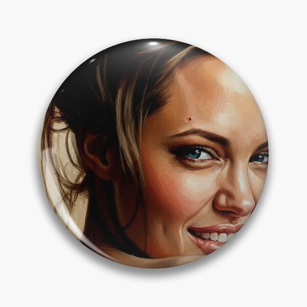Item preview, Radiant Grace: Angelina Jolie Sunkissed Impasto Portrait designed and sold by Art's Diner.