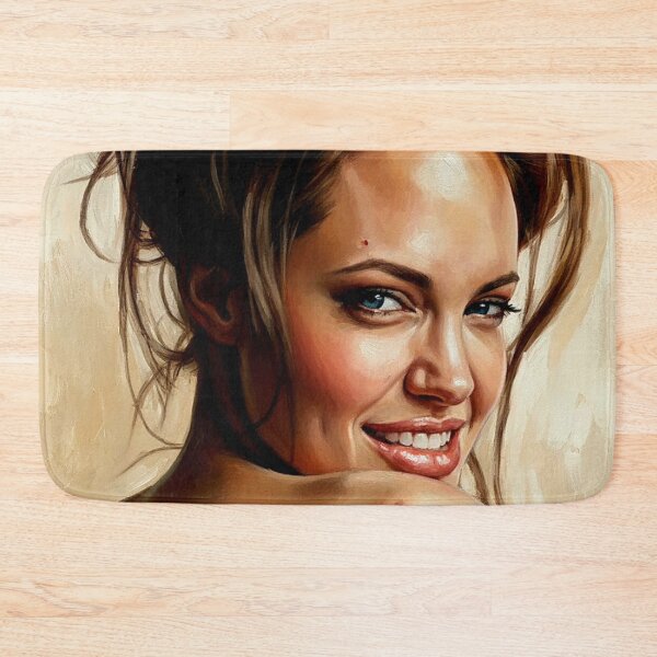 Item preview, Radiant Grace: Angelina Jolie Sunkissed Impasto Portrait designed and sold by Art's Diner.