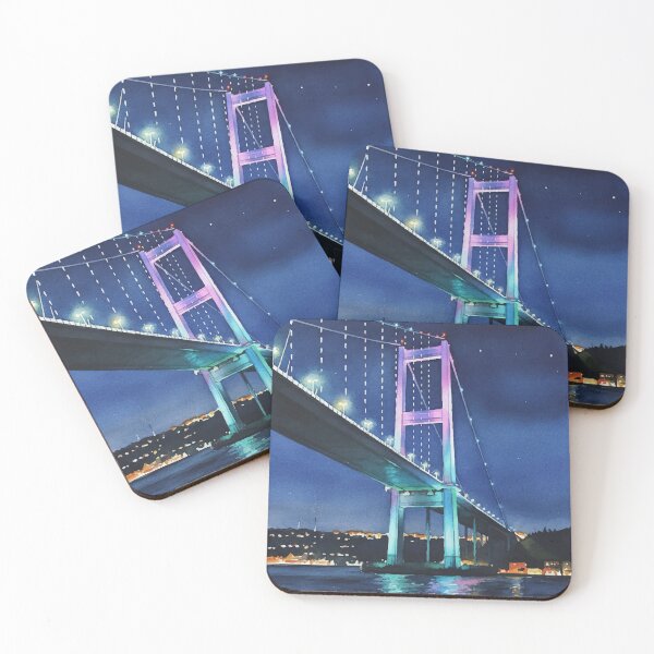 Item preview, Bosphorus Bridge Tower - Vertical Night Neon designed and sold by TheDesignDen21.