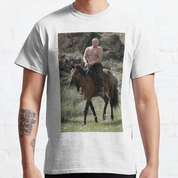 Vladimir Poutine à cheval T-shirt classique
