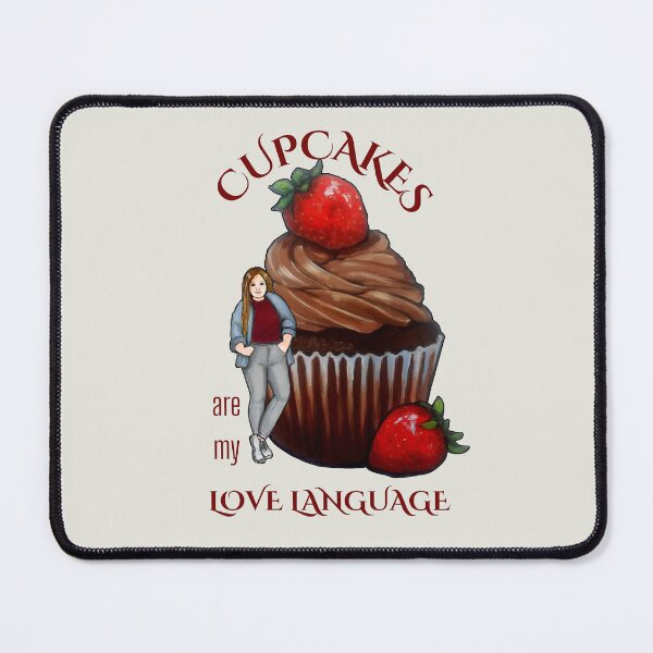 Item preview, Cupcakes Love Language, BIG Cupcake with Tiny Woman, Chocolate designed and sold by JoyfulWhimsy.