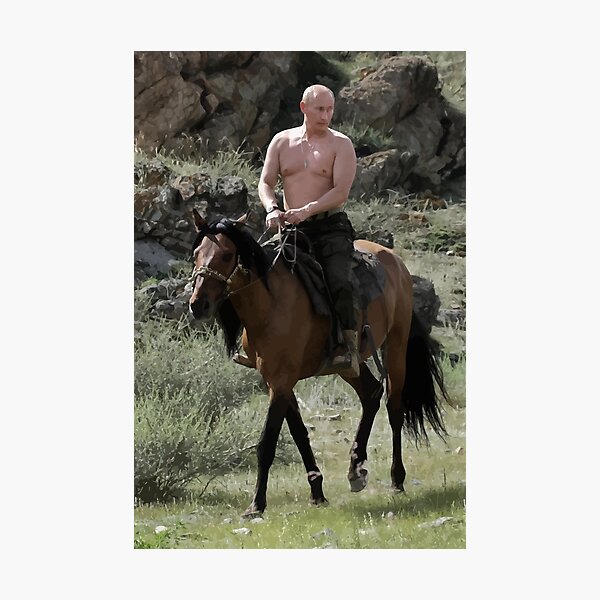 Vladimir Putin on Horseback Photographic Print