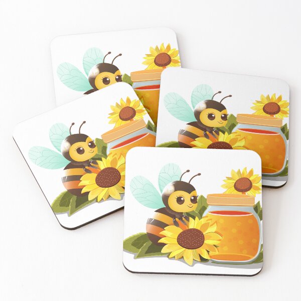 Item preview, Cute Bee and Sunflowers Illustration designed and sold by DesignbyAnnaM.
