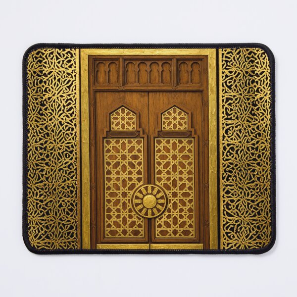 Item preview, Geometric Golden Mosque Door – Makkah & Madina Inspired Islamic Art designed and sold by D-Islamic.