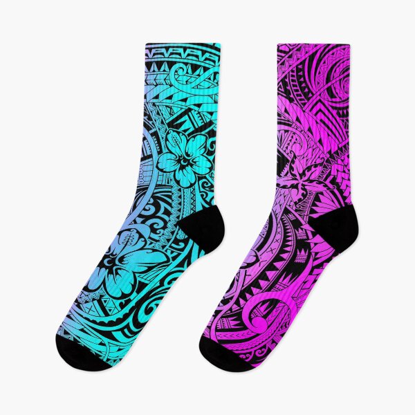 Item preview, Neon Hibiscus Tribal Pattern – Polynesian Tiki Style Floral Artwork designed and sold by artistwill.
