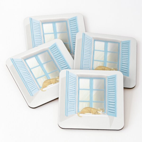 Item preview, Ginger cat on window designed and sold by Magali-Ladou.