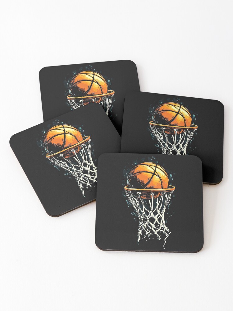 Thumbnail 1 of 5, Coasters (Set of 4), Basketball designed and sold by HASHTAG2020.