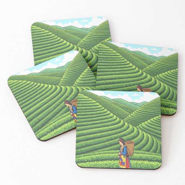 Item preview, Rize Tea Terraces - Vertical Emerald Green designed and sold by TheDesignDen21.