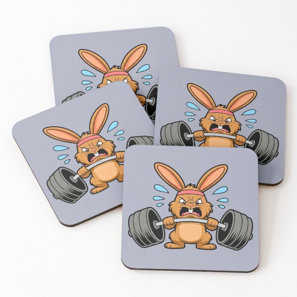 Item preview, Angry Gym Bunny - Beast Mode Weightlifting Rabbit designed and sold by MavtM.